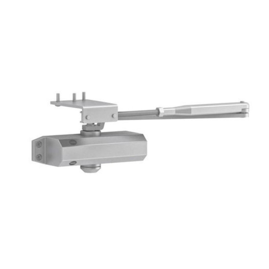 Door closer Yale DC3500 EN 2/3/4, with arm and parallel plate, silver