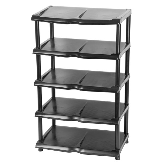 Rack Strend Pro, for shoes, 5 partitions, black, 48x30,5x86 cm