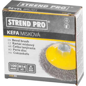 Щетка по металлу 100 мм M14x2 Strend рro  0,30 мм, для УШМ