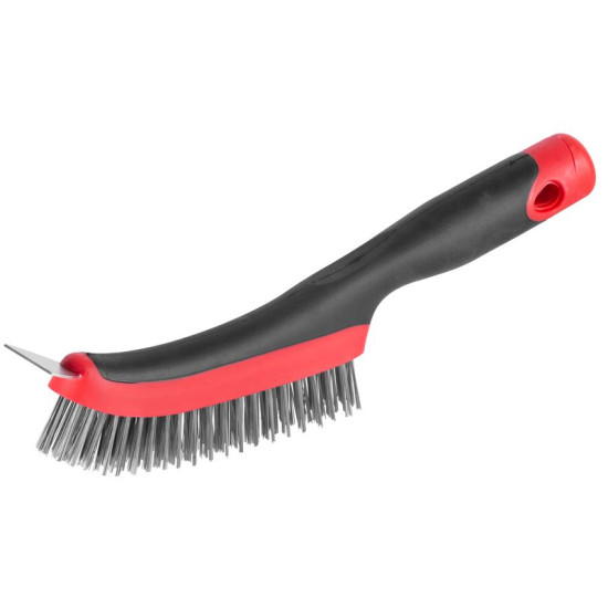 Щетка со скребком стальная Strend рro сG687, 4-рядная