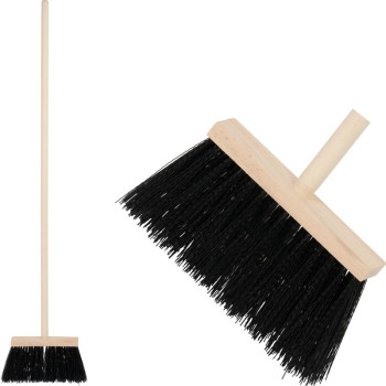 Grīdas slota 250 mm (MELNA) + koka rokturis 1200 mm