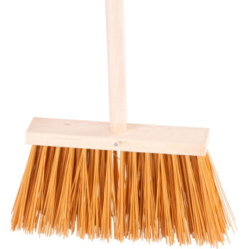 Метла Geco Indust Brown WH, 250 мм, промышленная, коричневая, с ручкой 1200 мм
