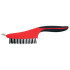 Carbon steel wire brush 3x19row, ground steel scraper, PP+TPR soft grip handle