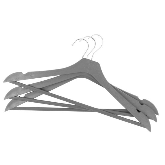 Pakaramais PFF, apģērbam, plastmasa, Koka dizains, melns/brūns/pelēks, pak. 3gab