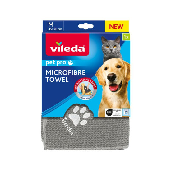Полотенце Vileda Pet Pro, микрофибра, для домашних животных.