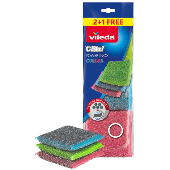 Vileda Power Inox Colors wire brush 2+1 pcs