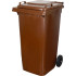 Trashcan MGB 120 lit, plastic, white HDPE