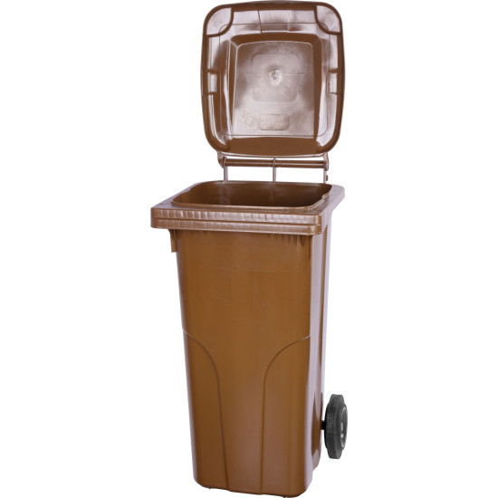 Trashcan MGB 120 lit, plastic, brown 8014, HDPE