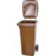 Trashcan MGB 120 lit, plastic, brown 8014, HDPE
