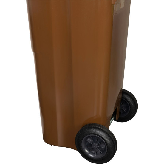 Trashcan MGB 120 lit, plastic, brown 8014, HDPE