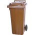 Trashcan MGB 120 lit, plastic, brown 8014, HDPE