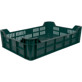 Универсальная корзинка M10, 21 л, макс. 10 кг, 600x400x150 см, борта перфорированные, зеленый, ПЭ