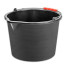 Bucket  ReCycled® 20 lit, construction, plastic, with drain, plastic handle, black