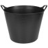 Bucket Strend Pro Flexi, black, construction, with ears, 39x35,5 cm, 27 L