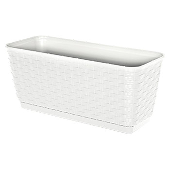 Горшок для растений Д-386мм Ш-154мм В- 142мм 6л.Раттола, белый