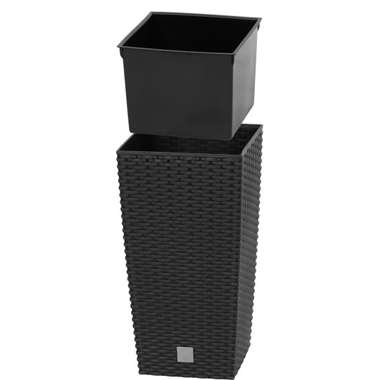 Горшок для цветов со вставкой RATO Square 225, черный