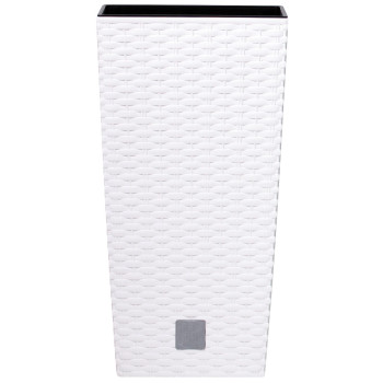 Rotan flover pot square L - 225mm W -225mm H -421mm, 8/16.3lit. Rato square, white