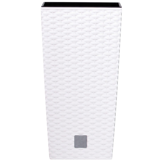 Rotan flover pot square L - 225mm W -225mm H -421mm, 8/16.3lit. Rato square, white
