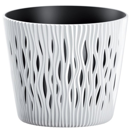 Flower pot SANDY Round 190, 158x138 mm, white Flower pot SANDY Round 190, 158x138 mm, white