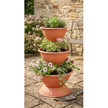 Puķu pods Strend Pro PYRAMID, 3-līmeņu, 79 cm, terracotta Puķu pods Strend Pro PYRAMID, 3-līmeņu, 79 cm, terracotta