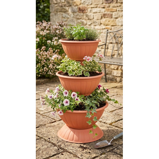 Puķu pods Strend Pro PYRAMID, 3-līmeņu, 79 cm, terracotta Puķu pods Strend Pro PYRAMID, 3-līmeņu, 79 cm, terracotta