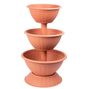 Цветочный горшок трехуровневый Strend Pro PYRAMID, 82 cm, terracotta