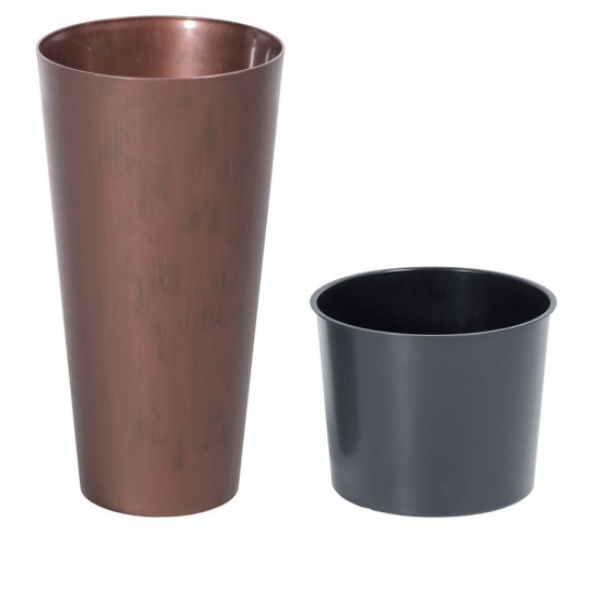 Flower pot with TUBUS Slim Corten insert 400x762 mm, copper look
