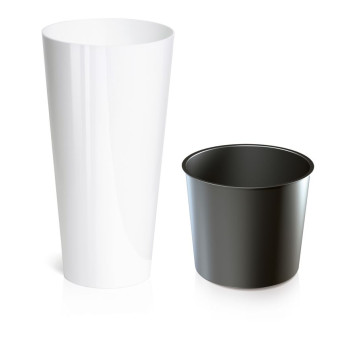 Горшок для цветов TUBUS Slim Shine 400x762 мм, белый, вставка Горшок для цветов TUBUS Slim Shine 400x762 мм, белый, вставка