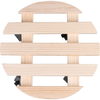 Подставка для цветочного горшка на колесиках, передвижная, 30x7 см, макс. 50 кг, дерево, круглая