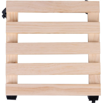 Подставка для цветочного горшка на колесиках, передвижная, 30x30x7 см, макс. 50 кг, дерево