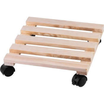 Подставка для цветочного горшка на колесиках, передвижная, 30x30x7 см, макс. 50 кг, дерево