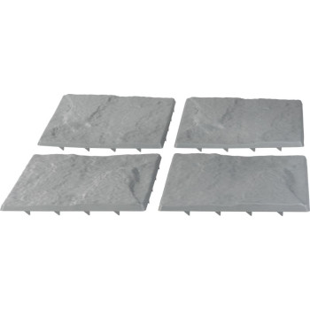Bruģdēļu komplekts ar akmens efektu, PP, 30x30 cm, plastmasa, pelēks, bumba. 4gab Bruģdēļu komplekts ar akmens efektu, PP, 30x30 cm, plastmasa, pelēks, bumba. 4gab