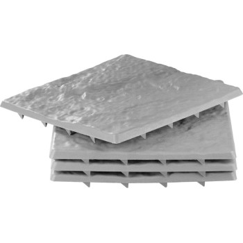 Bruģdēļu komplekts ar akmens efektu, PP, 30x30 cm, plastmasa, pelēks, bumba. 4gab