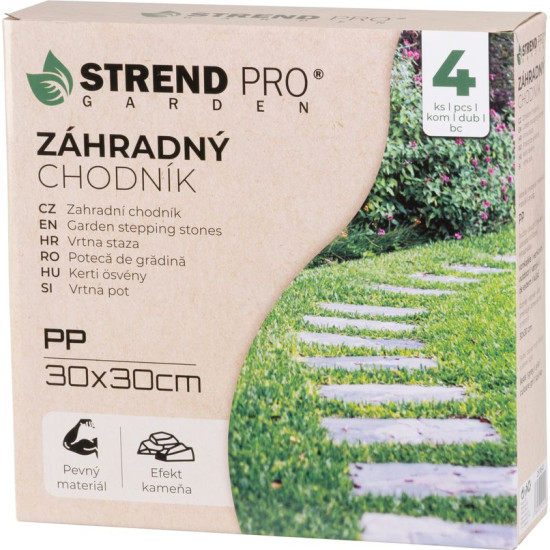 Bruģdēļu komplekts ar akmens efektu, PP, 30x30 cm, plastmasa, pelēks, bumba. 4gab Bruģdēļu komplekts ar akmens efektu, PP, 30x30 cm, plastmasa, pelēks, bumba. 4gab