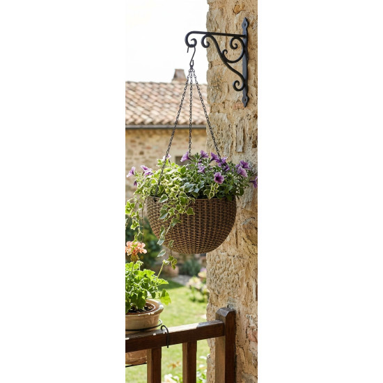Strend Pro Modern flower pot, hanging, hanging, gold, 26x16 cm, with chain and hanger Strend Pro Modern flower pot, hanging, hanging, gold, 26x16 cm, with chain and hanger