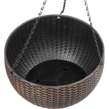 Strend Pro Modern flower pot, hanging, hanging, gold, 26x16 cm, with chain and hanger