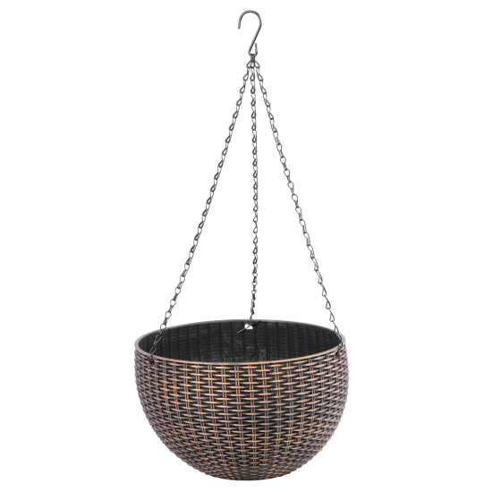 Strend Pro Modern flower pot, hanging, hanging, gold, 26x16 cm, with chain and hanger