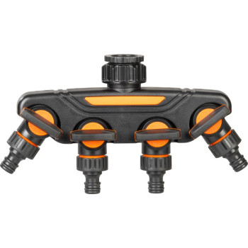 Strend Pro Садовый разветвитель, муфта, садовая, 4-ходовая, с клапанами