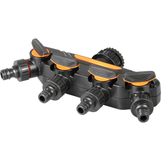 Strend Pro dārza sadalītājs, sakabe, dārzs, 4-ceļu, ar vārstiem