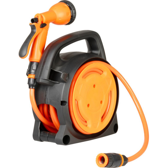 Strend Pro Garden Retractor, with Garden Hose, Gun, 10m, 5/16"