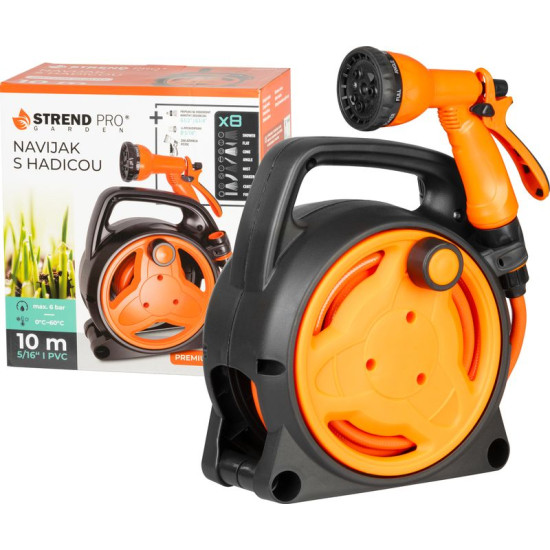Strend Pro Garden Retractor, with Garden Hose, Gun, 10m, 5/16"