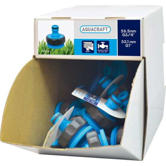 Adaptor SoftTouch 1"-3/4", AQUACRAFT® 552195, Display box 70 pcs, for hose