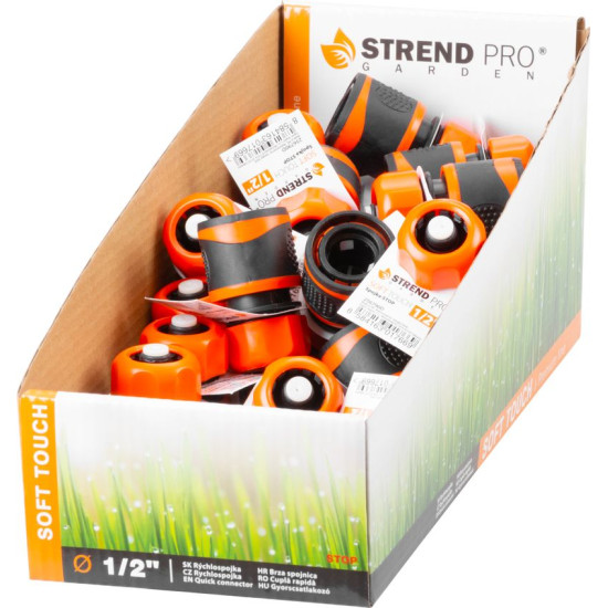 Hose connector Strend Pro C3004RDX, 1/2 ", STOP R, garden, DisplayBox, soft touch