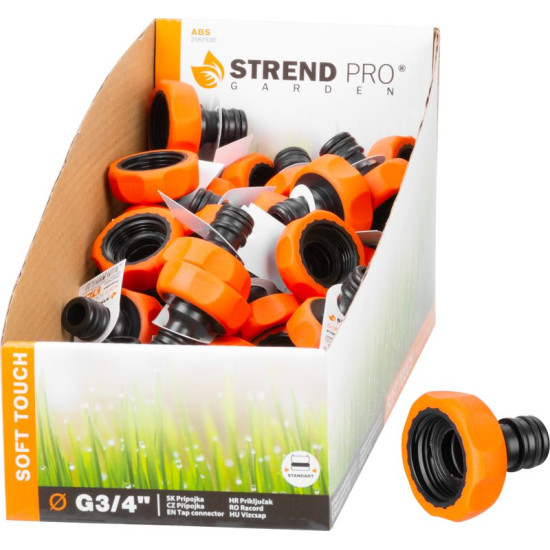 Adapteris Strend Pro G3/4", iekšējais, šļūtenei, DisplayBox, mīksts pieskāriens