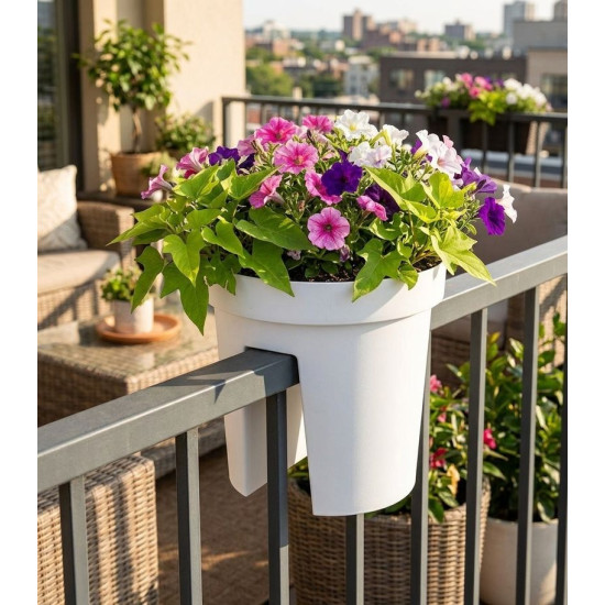 Puķu pods GDA Modern Railing 113, margas, 25,5x28cm, balts Puķu pods GDA Modern Railing 113, margas, 25,5x28cm, balts