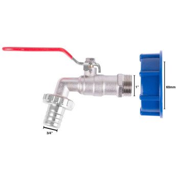 Комплект Strend Pro, клапан 3/4"-1"+редукция пластиковая+слив, для бака IBC