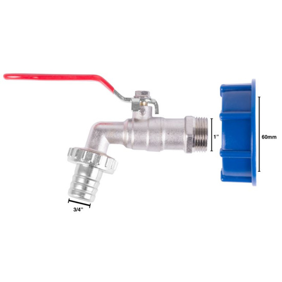 Комплект Strend Pro, клапан 3/4"-1"+редукция пластиковая+слив, для бака IBC