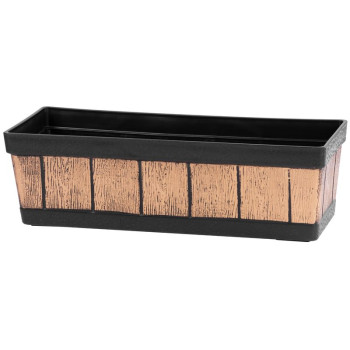 Цветочный горшок Strend Pro, Woodeff, 15x47x17 см, золото, эффект дерева