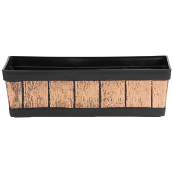 Цветочный горшок Strend Pro, Woodeff, 15x47x17 см, золото, эффект дерева