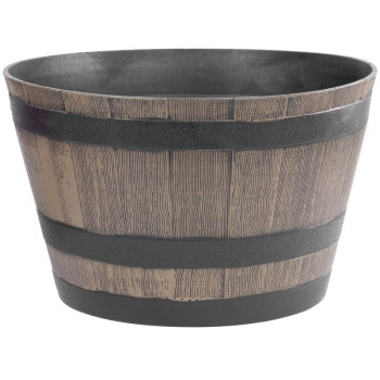 Цветочный горшок Strend Pro, Woodeff, 52x30 см, серый, эффект дерева, бочонок